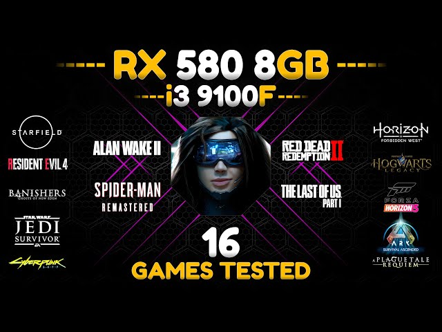 i3 9100f + RX 580 - Test in 16 Games in 2024