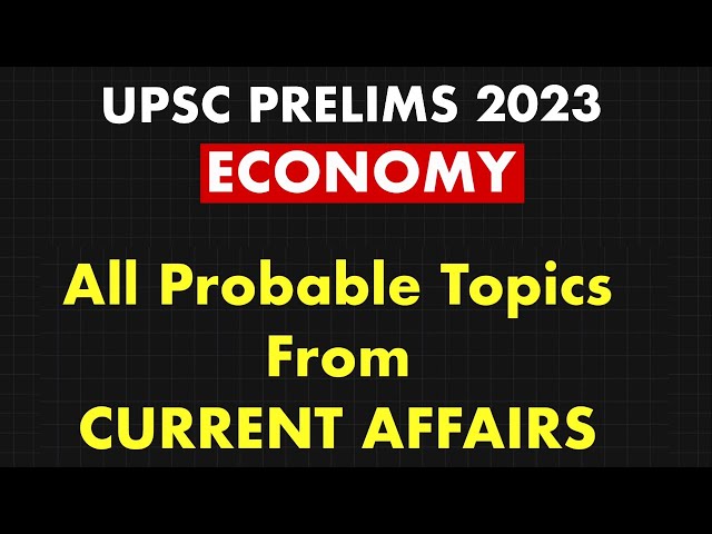 All *Probable* Current Affairs Topics From Economy Section !!