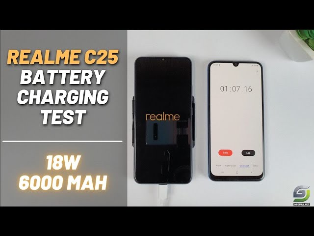 Realme C25 Battery Charging Test 0% to 100% | 18W fast charger 6000 mah
