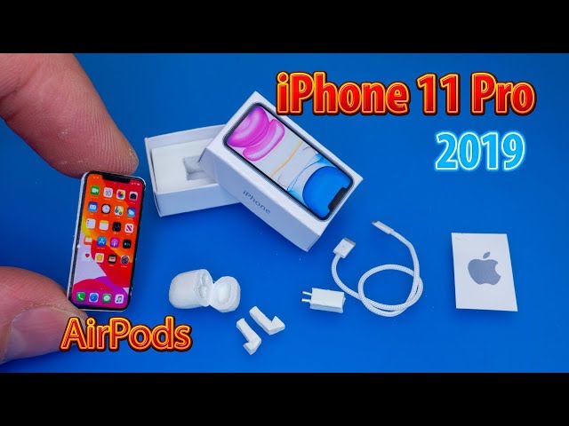 Mini iPhone 11 Pro and AirPods for DollHouse | No Polymer Clay! How to make - Tutorial