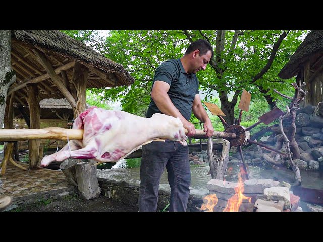 ROASTING A WHOLE LAMB ON A SPIT AND A LITTLE LIFE BEHIND THE SCENES