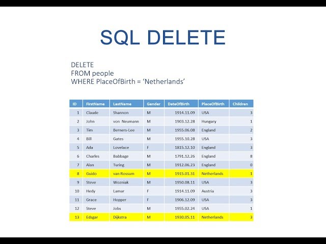 The SQL DELETE Statement