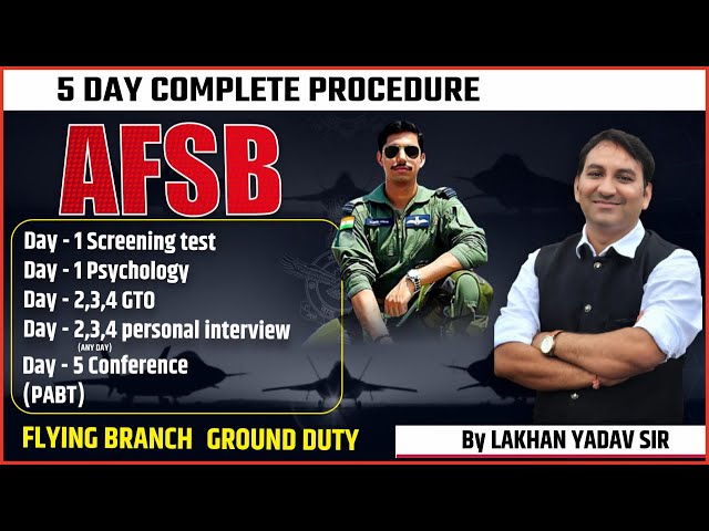 AFSB  5 Day Complete Procedure for Airforce SSB Interview I afcat ssb
