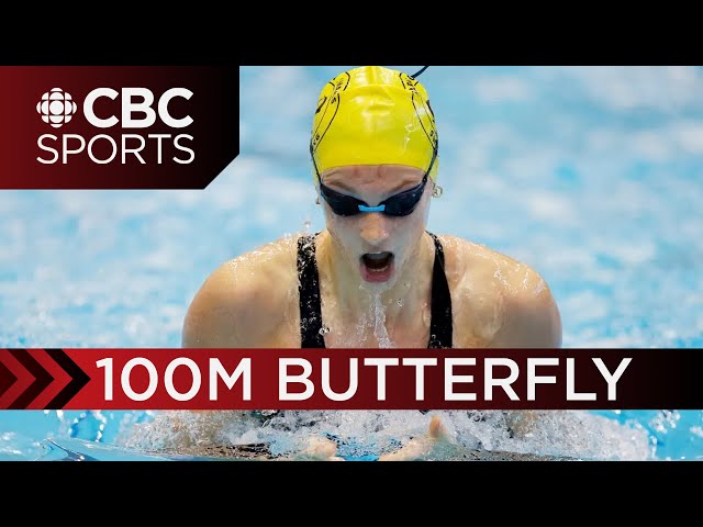 Summer McIntosh and Maggie Mac Neil go head-to-head in 100m butterfly at Canadian Swimming Open