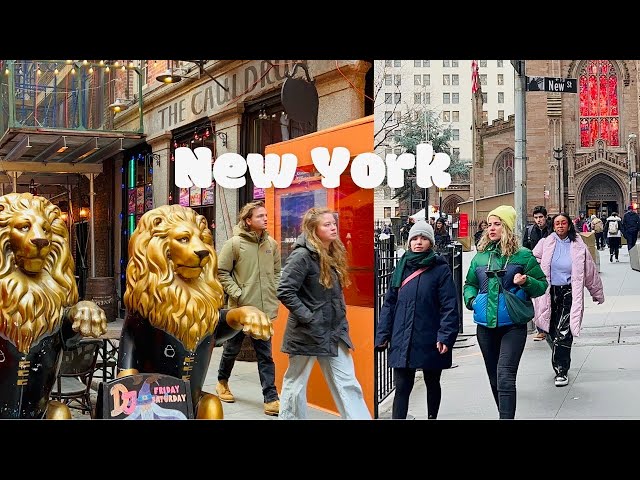 [4K]🇺🇸NYC Walk🗽Lower Manhattan via Wall St & Stone St ✨Historic Places & Hot Spots | Jan 2023