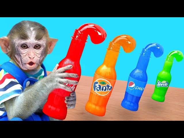 Ben Ben Monkey choose Coca or Fanta or Pepsi Honey Jelly Idea & go shopping M&M Candy | Animal NB