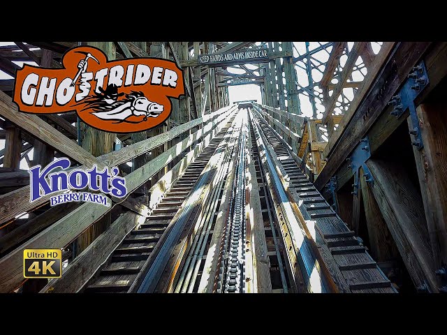 2024 Ghost Rider Roller Coaster On Ride Front Seat 4K POV Knott's Berry Farm