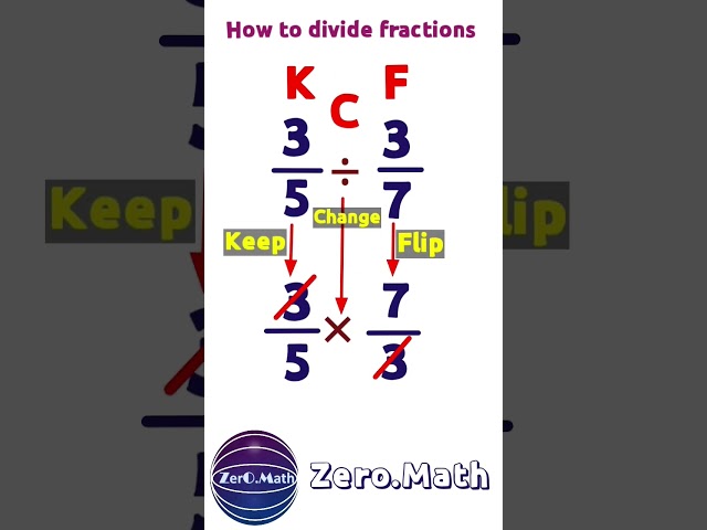 How to divide Fractions? | KFC | #maths #shorts #Fractions #howto #mathtricks