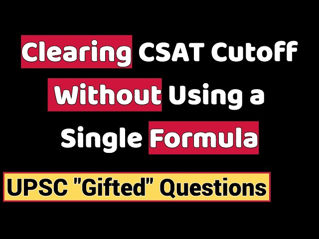 *Game-Changing* Surprise: UPSC's Own 'Easy-Pick' Question in CSAT !!