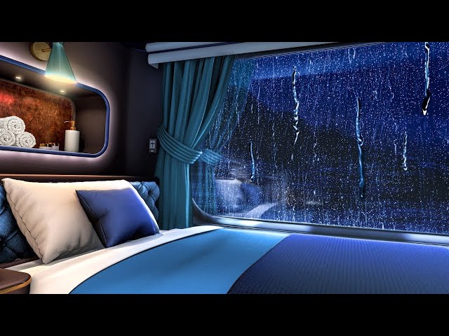 Rain Sounds for Sleeping & Train Ambience | Fall Asleep in Luxury Train