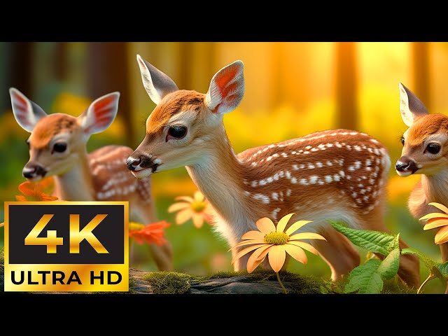 Baby Animals 4K - Healing Music for Relieving Stress, Fatigue, Depression, Negativity