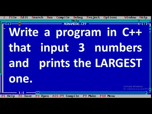 Write a program in C++ that input 3 numbers and   prints the LARGEST one.
