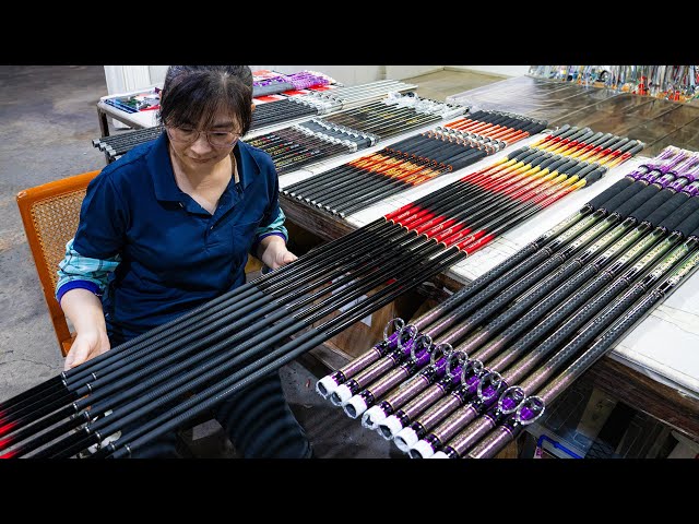 Carbon Fiber Fishing Rod Manufacturing Process / 碳纖維釣竿製造 - Taiwan Factory