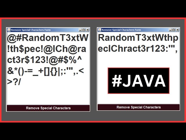 Java - How to Remove Special Characters From Text In Java NetBeans [With Source Code]
