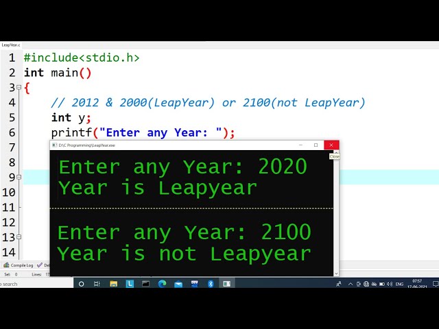 c program to check leap year | learn coding