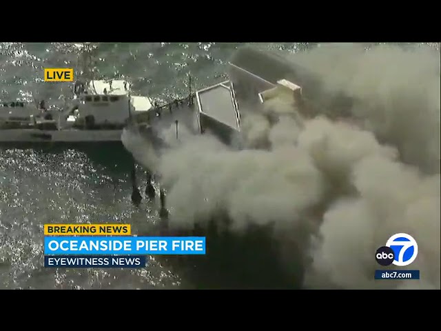 Firefighters battling massive fire on historic pier in California