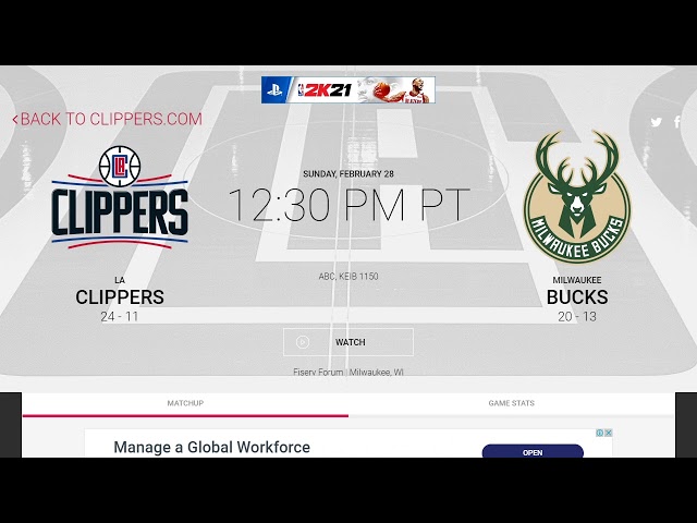 LA Clippers vs Milwaukee Bucks Scoreboard - LIVE