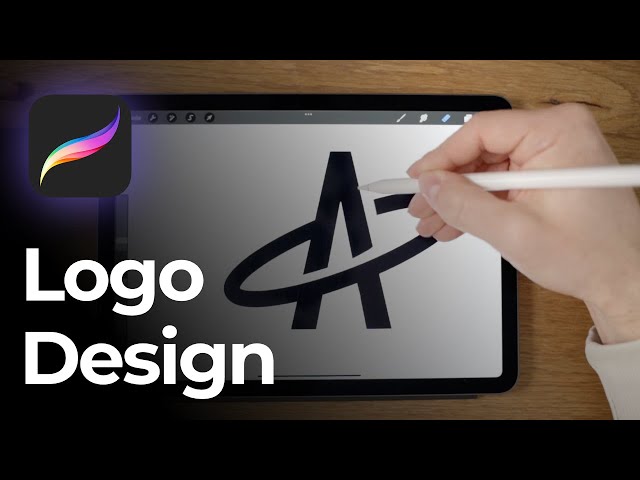 Logo Design in Procreate auf dem iPad - Letter A + 🪐