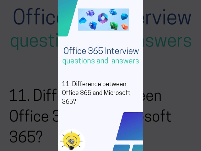Difference between Office 365 and Microsoft 365, Office 365 interview questions and answers #shorts