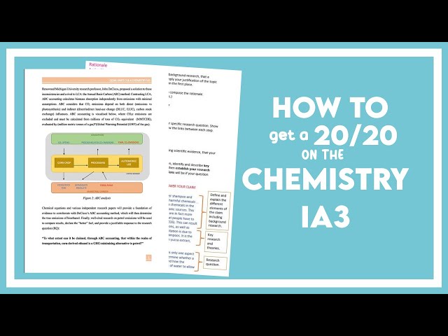 how to get a 20/20 on the chemistry IA3 (research investigation) | qcaa/qce