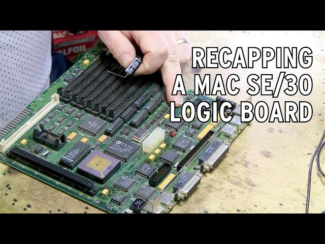 Recapping Macintosh SE/30 logic board