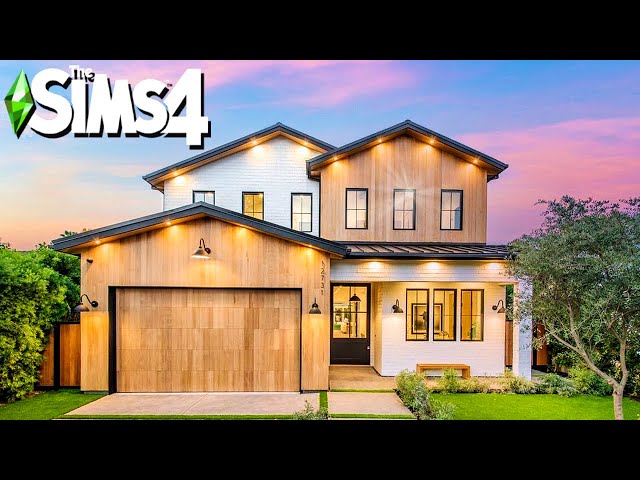 Studio City Modern Farmhouse ~ Curb Appeal Recreation: Sims 4 Speed Build (No CC)