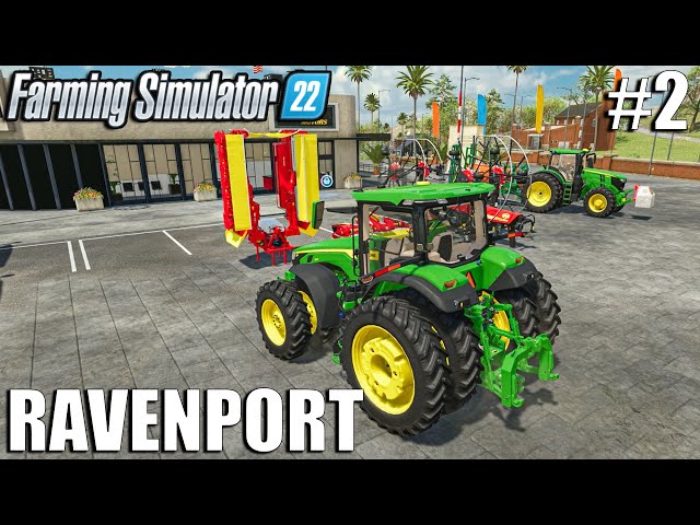 Cutting Grass and Silage with New Tractor | Ravenport | Episode #2 | Farming Simulator 22