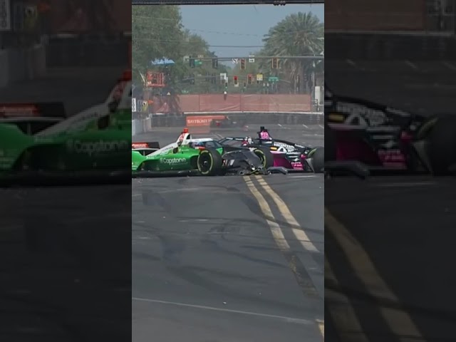 IndyCar Pileup Crash - GP of St  Petersburg