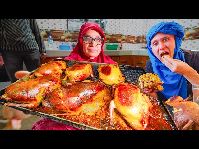 Unbelievable Moroccan Food!! 🇲🇦 STUFFED PIGEONS + Medfouna! | Morocco, North Africa