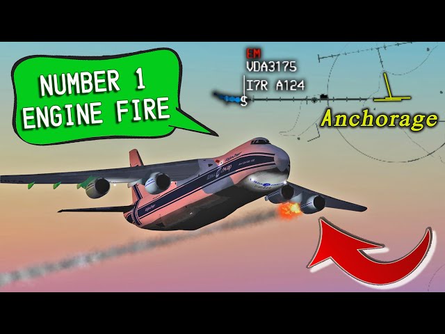 Antonov An-124 has LEFT ENGINE FIRE out of Anchorage | Emergency Return
