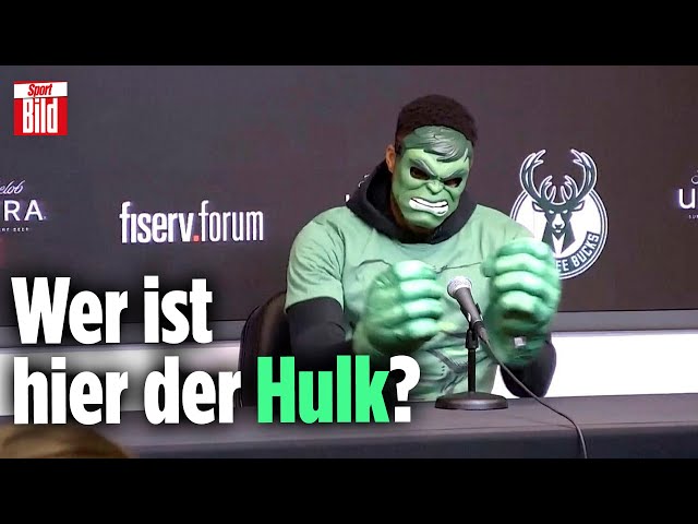 Halloween: NBA-Star mit Hulk-Auftritt bei Pressekonferenz  HALLEluja