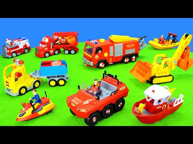 Feuerwehrauto Feuerwehrmann Sam, Polizeiauto, Bagger, Lastwagen, Krankenwagen, Kran, Boot Spielzeug