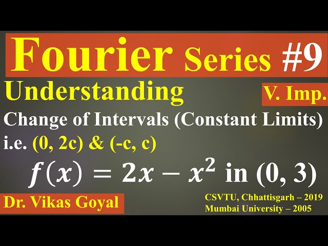 Fourier Series #9 (V.Imp) | Change of Interval #FourierSeries #EngineeringMathematics3 #BScMaths