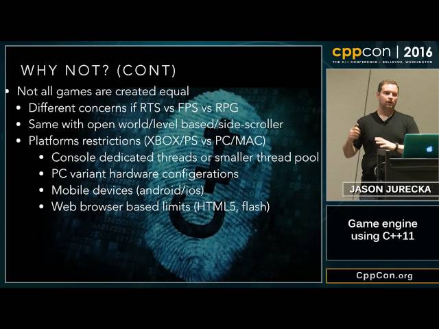 CppCon 2016: Jason Jurecka “Game engine using STD C++ 11"