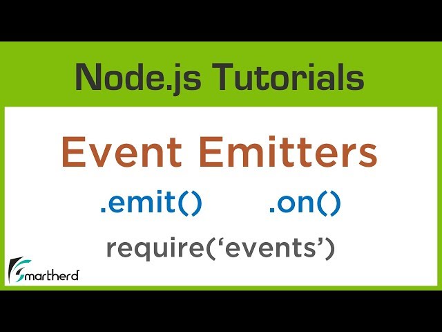 Node.js Event Emitters. require('events') and use EventEmitter to emit and catch event