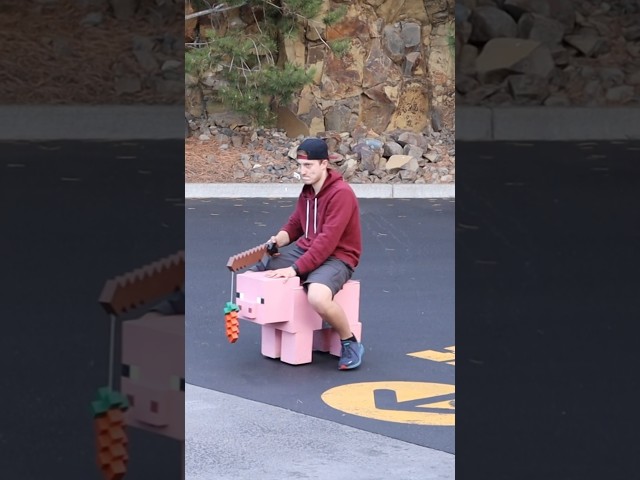 Real Life Minecraft Pig at Drive Through