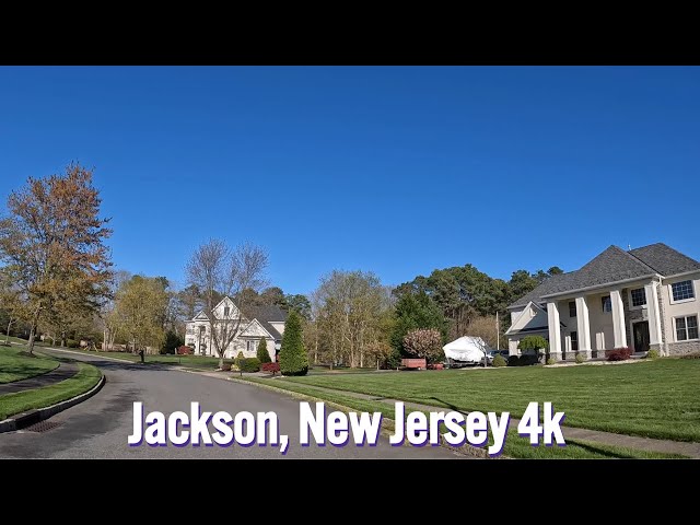 Driving in wealthy American suburbs - Jackson, New Jersey 🇺🇸
