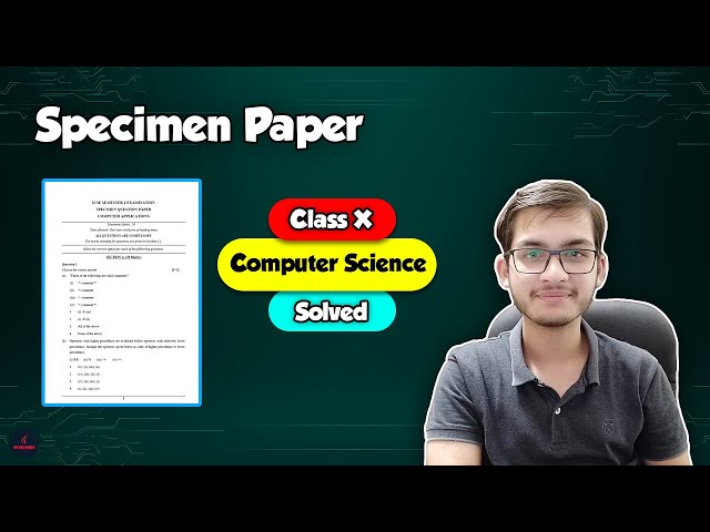 Computer Applications Class X Specimen Paper Solved - Semester I | BlueJCode