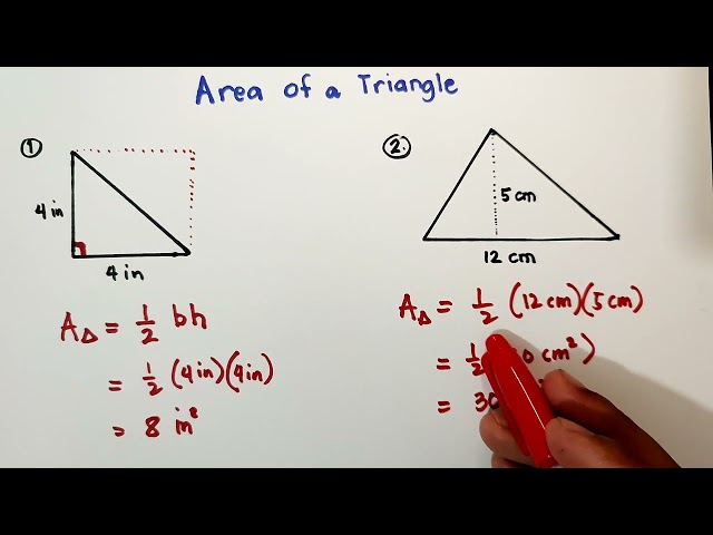 Area of a Triangle - 3 different samples Including Heron's Formula