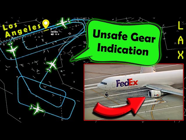 FedEx B763 Emergency Landing at LAX | LEFT MAIN GEAR NOT EXTENDED