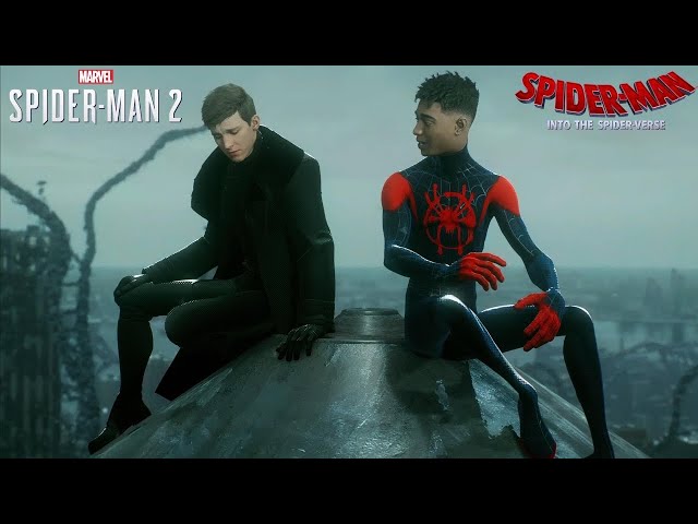 Miles Shows Peter His Into The Spider Verse Suit - Marvel's Spider-Man 2 (4K 60fps)