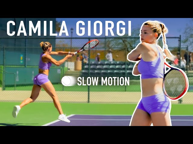 Camila Giorgi - Court Level practice [Slow-motion]