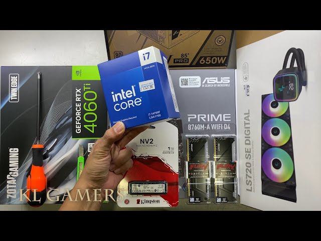 intel Core i7 14700F ASUS PRIME B760M-A WIFI D4 LS720 SE DIGITAL ZOTAC RTX4060Ti Gaming PC Build