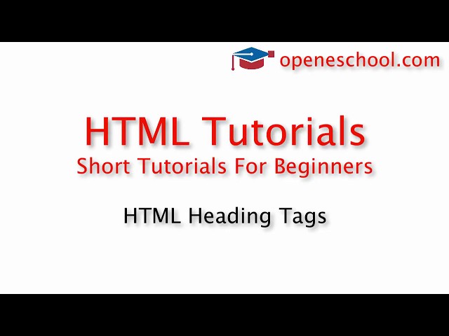 HTML Tutorials For Beginners - HTML Heading Tags