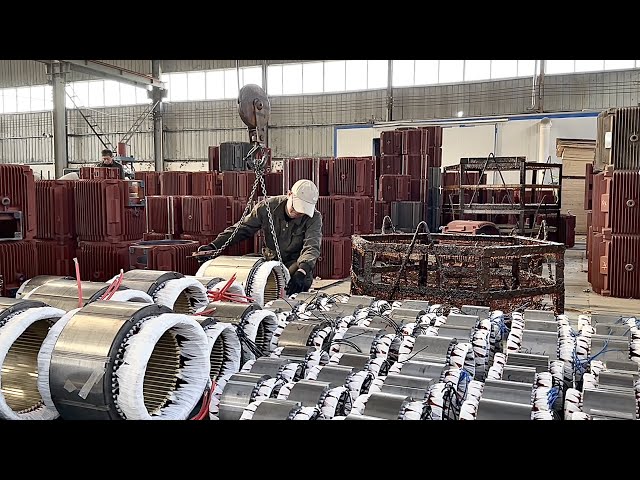 The process of handcrafting huge motors, a Chinese motor factory