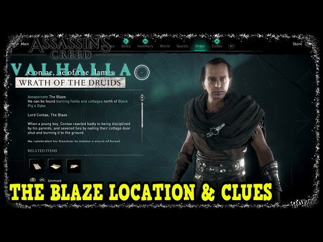 The Blaze Location in Wrath of the Druids (AC Valhalla The Blaze Location & Clue)