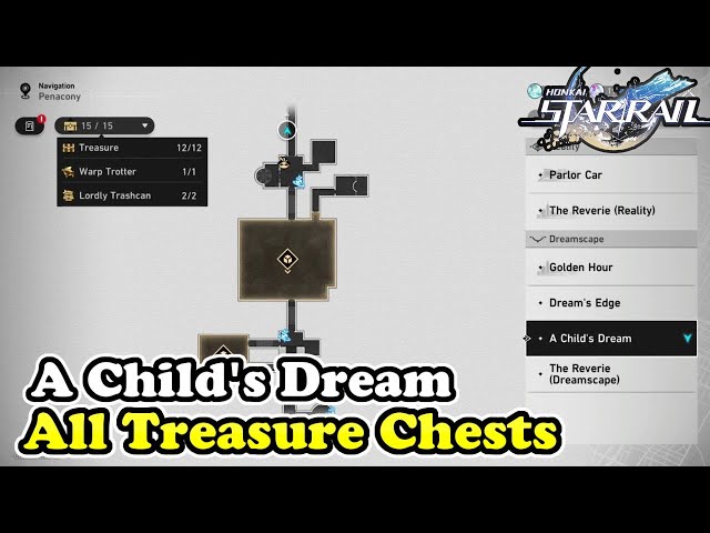 Honkai Star Rail A Child's Dream All Chest Location (Chests & Warp Trotter & Lordly Trashcan)