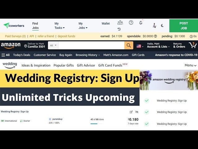 How to do Wedding Registry: Sign Up in picoworker || Easy sign up || Easy task on picoworker