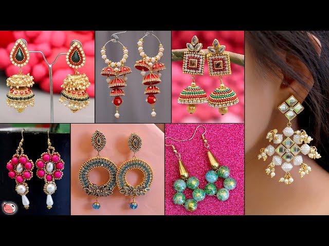 Party Wear Fancy Girl 7 Earrings Making | Handmade Jewelry