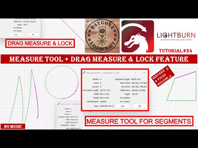 Measure Tool & Drag Measure - Lightburn Tutorial #24